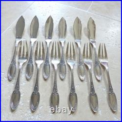 6 COUVERTS A POISSON ERCUIS modèle EMPIRE métal argenté (12 pièces) Lot 2