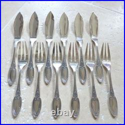 6 COUVERTS à POISSON ERCUIS modèle EMPIRE métal argenté (12 pièces) lot 1