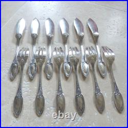 6 COUVERTS à POISSON ERCUIS modèle EMPIRE métal argenté (12 pièces) lot 1