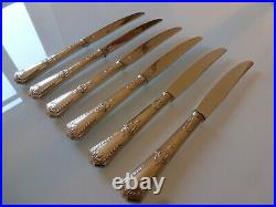 6 Couteaux De Table Metal Argente Sfam Modele Sans Gene Empire 26,2 CM
