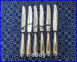 6 Couteaux en Métal Argenté CHRISTOFLE Modèle PERLES Couverts Ménagère Service