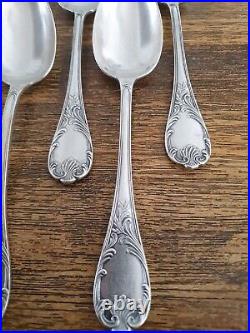 6 Cuillères à Soupe EN METAL ARGENTE CHRISTOFLE MODELE MARLY ANCIEN 1930's