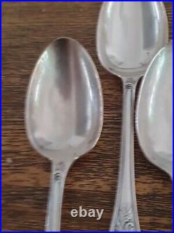 6 Cuillères à Soupe EN METAL ARGENTE CHRISTOFLE MODELE MARLY ANCIEN 1930's