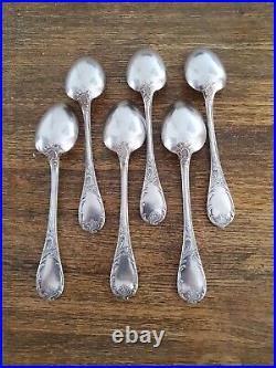 6 Cuillères à Soupe EN METAL ARGENTE CHRISTOFLE MODELE MARLY ANCIEN 1930's