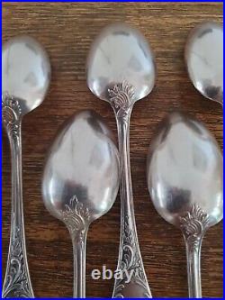 6 Cuillères à Soupe EN METAL ARGENTE CHRISTOFLE MODELE MARLY ANCIEN 1930's