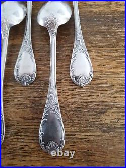 6 Cuillères à Soupe EN METAL ARGENTE CHRISTOFLE MODELE MARLY ANCIEN 1930's