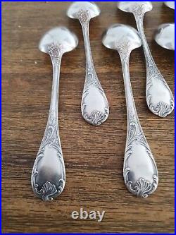 6 Cuillères à Soupe EN METAL ARGENTE CHRISTOFLE MODELE MARLY ANCIEN 1930's