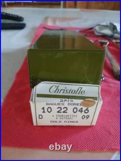 6 Fourchettes A Gteaux Modèle Aria Metal Argenté Christofle Boite + Ecrin Tbe