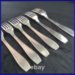 6 Fourchettes Entremet Christofle Modèle Altas Paquebot Normandie Métal argenté