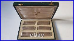 6 Porte Couteaux En Metal Argente Christofle Modèle Ondulation par Luc Lanel