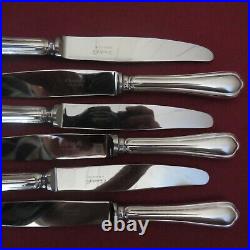 6 couteau à entremet en métal argenté christofle modèle spatours L 19,5 cm