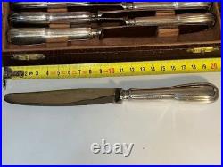 6 couteaux CHRISTOFLE modèle FILET CHINON métal argenté couvert 20 cm