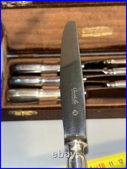 6 couteaux CHRISTOFLE modèle FILET CHINON métal argenté couvert 20 cm