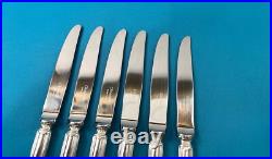 6 couteaux a entremets CHRISTOFLE modèle FILET CHINON metal argenté 19,5 cm