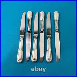 6 couteaux a entremets CHRISTOFLE modèle FILET CHINON metal argenté 19,5 cm
