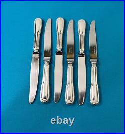 6 couteaux a entremets CHRISTOFLE modèle FILET CHINON metal argenté 19,5 cm