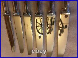 6 couteaux à entremets christofle modèle perle en métal argenté