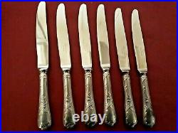 6 couteaux à entremets en métal argenté christofle modèle Marly