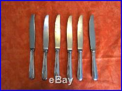 6 couteaux en métal argenté Christofle modèle America