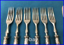 6 couverts à fruits CHRISTOFLE modèle RUBANS CLOCHETTES métal argenté Couteaux