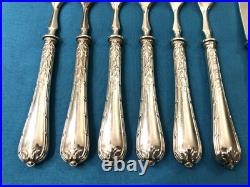6 couverts à fruits CHRISTOFLE modèle RUBANS CLOCHETTES métal argenté Couteaux
