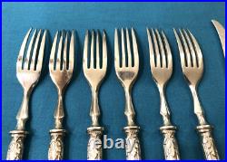 6 couverts à fruits CHRISTOFLE modèle RUBANS CLOCHETTES métal argenté Couteaux