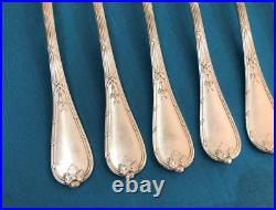 6 couverts à poisson CHRISTOFLE modèle RUBANS CLOCHETTES métal argenté Couteaux