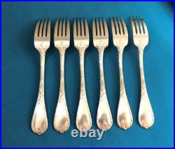 6 couverts à poisson CHRISTOFLE modèle RUBANS CLOCHETTES métal argenté Couteaux