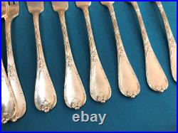 6 couverts à poisson CHRISTOFLE modèle RUBANS CLOCHETTES métal argenté Couteaux