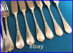 6 couverts à poisson CHRISTOFLE modèle RUBANS CLOCHETTES métal argenté Couteaux