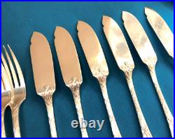 6 couverts à poisson CHRISTOFLE modèle RUBANS CLOCHETTES métal argenté Couteaux
