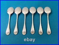 6 cuillères a glace CHRISTOFLE modèle RUBANS CROISES métal argenté pelle 12,5 cm