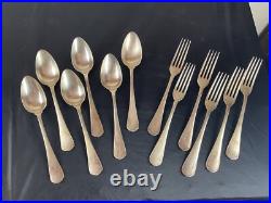 6 cuillères et 6 fourchettes CHRISTOFLE MODELE JAPONAIS métal argenté