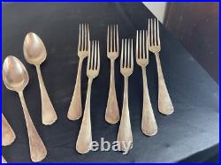 6 cuillères et 6 fourchettes CHRISTOFLE MODELE JAPONAIS métal argenté