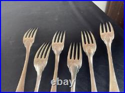 6 cuillères et 6 fourchettes CHRISTOFLE MODELE JAPONAIS métal argenté