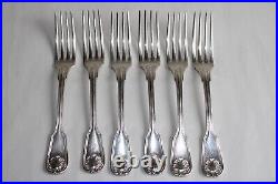 6 cuillères et 6 fourchettes métal argenté CHRISTOFLE modèle Coquille