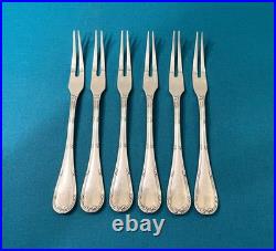 6 fourchettes a escargots CHRISTOFLE modèle RUBANS CROISÉS metal argenté 15,5 cm