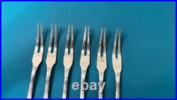 6 fourchettes a escargots CHRISTOFLE modèle RUBANS CROISÉS metal argenté 15,5 cm