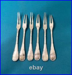 6 fourchettes a escargots CHRISTOFLE modèle RUBANS CROISÉS metal argenté 15,5 cm