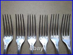 6 fourchettes et 5 cuillères Christofle modèle Marly métal argenté en bel état