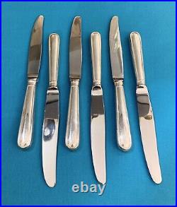6 grands couteaux CHRISTOFLE modèle ALBI métal argenté couvert table ménagère