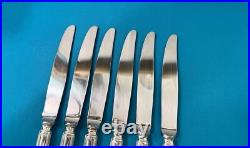 6 grands couteaux CHRISTOFLE modèle FILET CHINON metal argenté 24,5 cm couvert