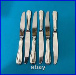 6 grands couteaux CHRISTOFLE modèle FILET CHINON metal argenté 24,5 cm couvert