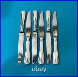 6 grands couteaux CHRISTOFLE modèle FILET CHINON metal argenté 24,5 cm couvert