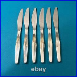 6 grands couteaux CHRISTOFLE modèle ORLY métal argenté couvert table 22 cm