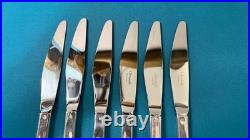 6 grands couteaux CHRISTOFLE modèle ORLY métal argenté couvert table 22 cm