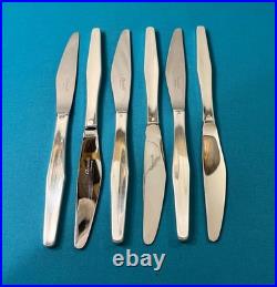 6 grands couteaux CHRISTOFLE modèle ORLY métal argenté couvert table 22 cm