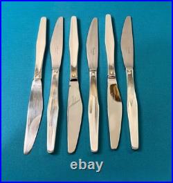 6 grands couteaux CHRISTOFLE modèle ORLY métal argenté couvert table 22 cm