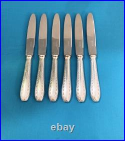6 grands couteaux ERCUIS modèle TOLÈDE métal argenté couvert table 24,5cm