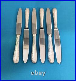6 grands couteaux ERCUIS modèle TOLÈDE métal argenté couvert table 24,5cm